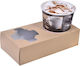 Paper Coffee Cup Carrier 2 Slots Kraft Rois Bros P005887