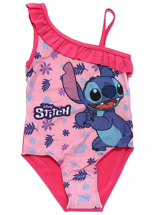 Disney Lilo & Stitch Παιδικό Μαγιό Ολόσωμο Ροζ-κοραλι