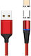 PremiumCord Плетена USB към Type-C / micro USB Кабел Червен 1м (ku2m1fgr)