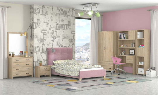 Σετ Παιδικού Δωματίου Rosa 5Stück mit Bett für Matratze 110x200cm