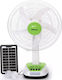 Wiederaufladbarer Ventilator 16″ Solarpanel Zwei Geschwindigkeiten Weiß