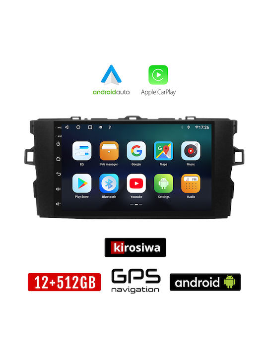 Kirosiwa Car Audio System for Toyota Auris 2007-2012 (Bluetooth/USB/AUX/WiFi/GPS/Apple-Carplay/Android-Auto) with Touch Screen 7"