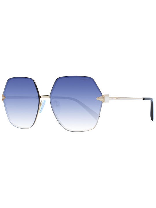 Ana Hickmann Sonnenbrillen mit Gold Rahmen und Blau Verlaufsfarbe Linse HI3179 04A