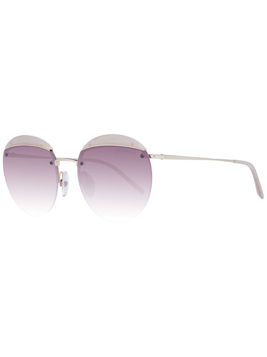 Ana Hickmann Sonnenbrillen mit Silber Rahmen und Lila Verlaufsfarbe Linse HI3110 E01