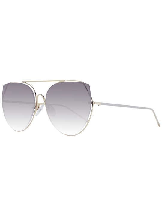 Ana Hickmann Women's Sunglasses with Gold Metal Frame and Gray Gradient Lens HI3068 04B