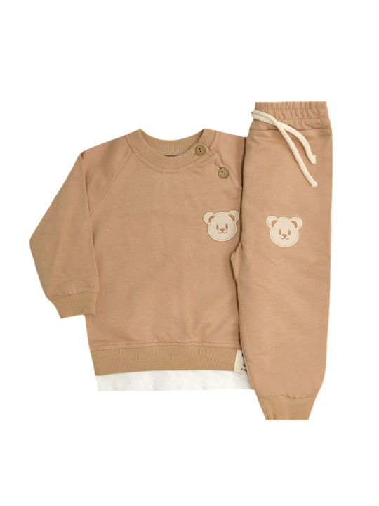 Extan Bebe Copilăresc Set de pantaloni de trening beige