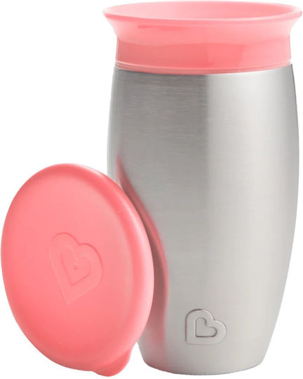 Munchkin Toddler Cup Miracle 360 Stainless Steel Pink 296ml For 12m+