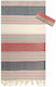 Sand Beach Towel Cotton Striped Fringes 170x90cm