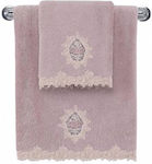 Soft Cotton Towel Destan Lace 85 × 150 Cm Purple