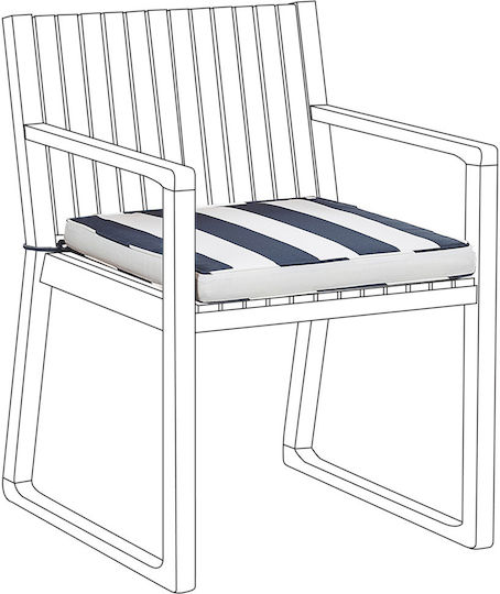 Beliani Garden Chair Cushions Blue and White