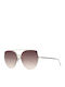 Ana Hickmann Women's Sunglasses with Gold Metal Frame and Brown Gradient Lens HI3068 04A