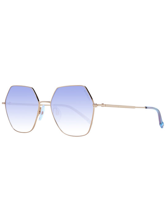 Ana Hickmann Sonnenbrillen mit Gold Rahmen und Blau Verlaufsfarbe Linse HIY3000 05A