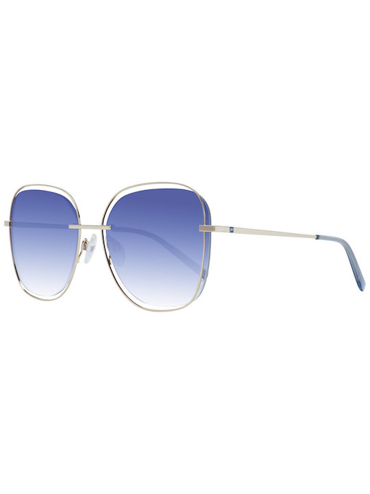 Ana Hickmann Sonnenbrillen mit Silber Rahmen und Blau Verlaufsfarbe Linse HI3077 04E