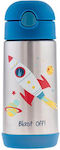 Sj121298a Stephen Joseph Stainless Steel Thermos Water Bottle Double Wall Rocket 350ml