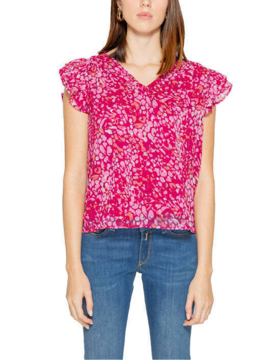 Only Women's Summer Blouse with V Neckline Purple