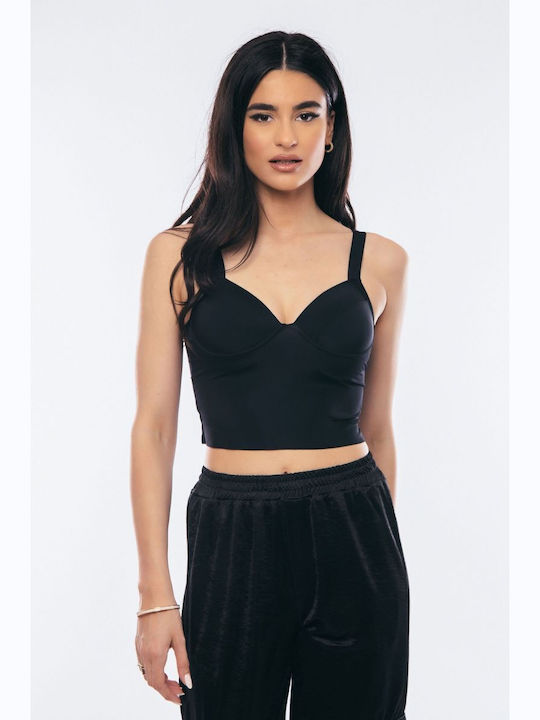 BelleFille Women's Crop Top Black