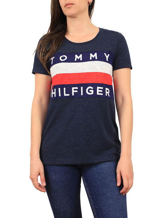 Tommy Hilfiger Tommy Γυναικείο Αθλητικό T-shirt Μπλε