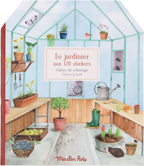 Coloring Book Stickers Gardener's Book Moulin Roty