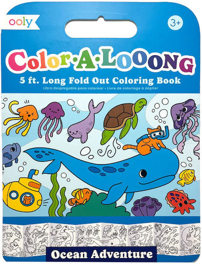 Coloring Book 1.5m Length Double-Sided Color-A-Loong Underwater Adventure