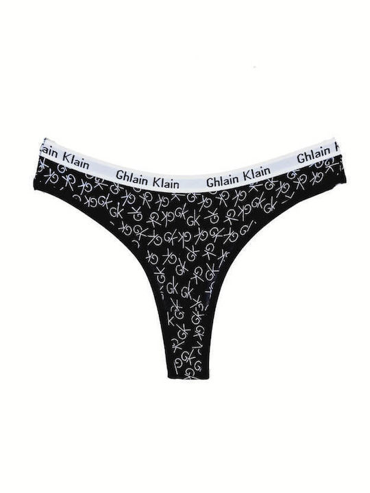 W7281 Cotton Women's String Black