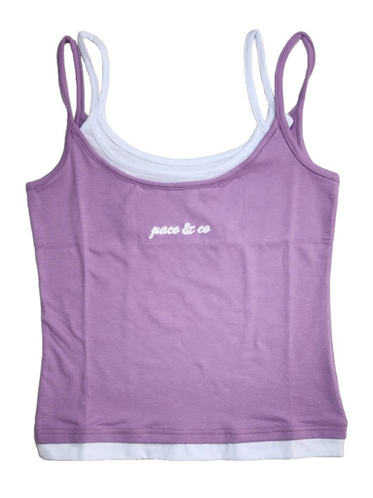 Paco & Co Γυναικείο Crop Top Purple