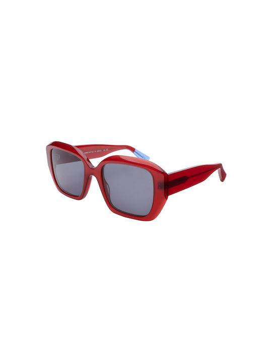 Urban Owl Women's Sunglasses with Red Plastic Frame and Gray Lens EMILIA-C4