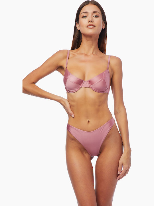 Underwire Bikini Bra Santa Cruz with Adjustable Straps Pink