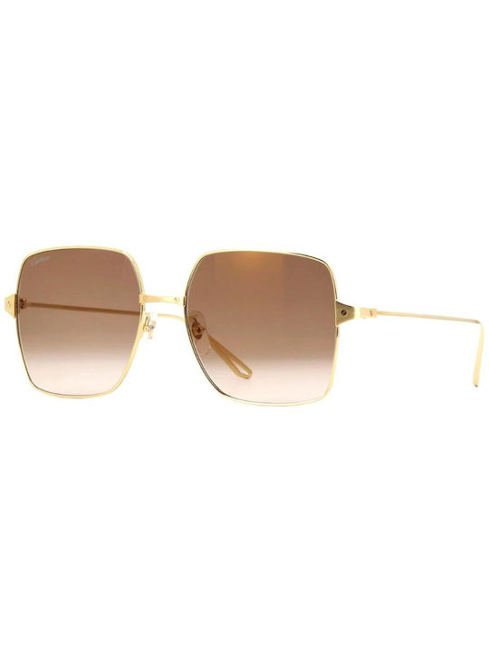 Cartier Sonnenbrillen mit Gold Rahmen und Braun Verlaufsfarbe Linse CT0297S 002