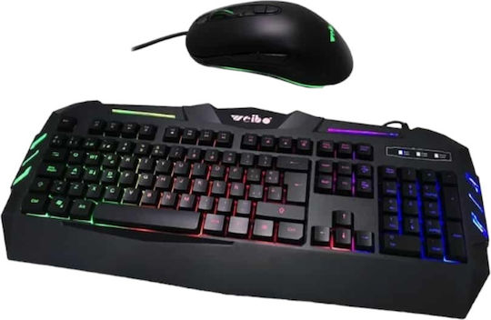 Weibo WB-520 Σετ Gaming Μηχανικό Πληκτρολόγιο με Μεμβράνης διακόπτες και RGB φωτισμό & Ποντίκι (Αγγλικό US)