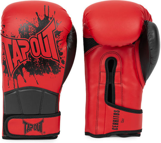 Tapout Boxing Gloves made of Synthetic Leather for Match Red