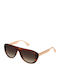 Lozza Damen Sonnenbrille mit Braun Schildkröte Kunststoff Gestell und Braun Verlaufsfarbe Linse
