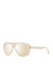 Women's Sunglasses with Beige Plastic Frame and Brown Lens