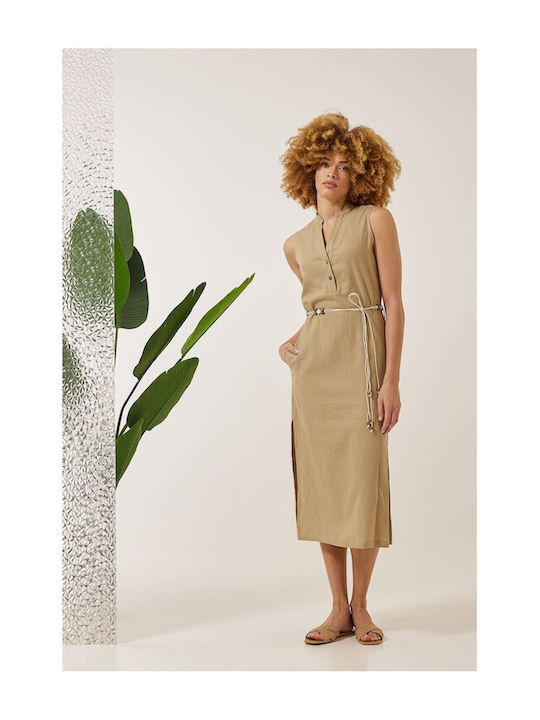 Enzzo Summer Dress Beige