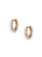 Earrings Hoops made of Pink Gold with Pearls