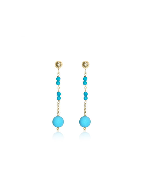 Earrings Silver Rose Gold Plated Turquoise Sk4308