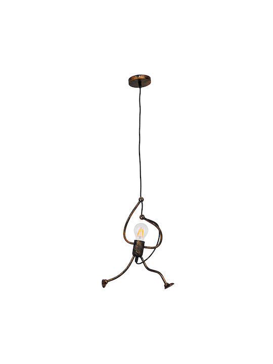 GloboStar Little Man Pendul de iluminat O singură lumină pentru soclu E27 Bronz