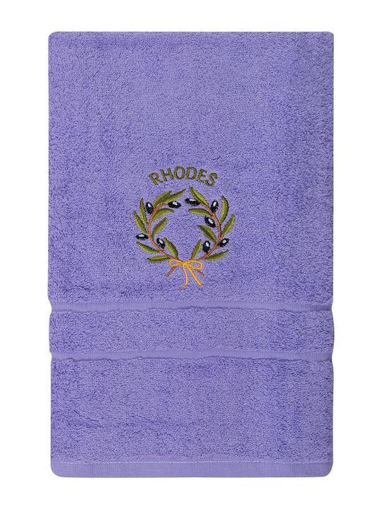 Silk Fashion Facecloth Rhodes 50x100cm Purple