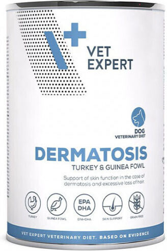 VetExpert Dermatosis Wet Food Dogs in Cans Diet with Turkey 400gr