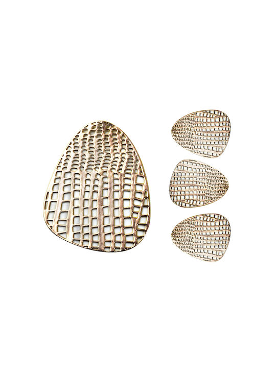 Mondex Suporturi pentru pahare Metalic Auriu 10x13cm 4buc