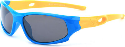 Techsuit Sunglasses Polarised 816-c5 Sport Type Kids Between 3-8 Years Blue Yellow