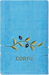 Face Towel 50cm X 100cm Blue Branch Corfu