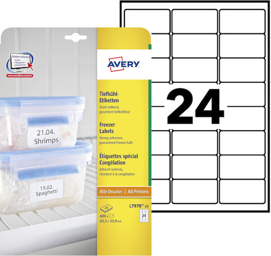Avery Etichete autoadezive A4 Dreptunghiulare 63.5x33.9mm