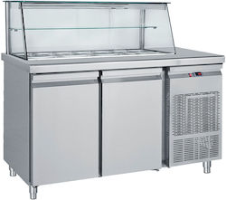 Salatvitrine Kühlschrank Maschine Lochbecken 2 Türen Maße 140x70x130cm Salatvitrine Kühlschrank Maschine Lochbecken 2 Türen Maße 140x70x130cm