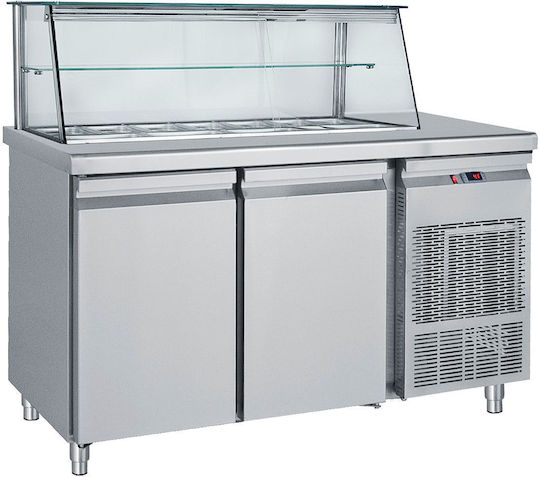 Salatvitrine Kühlschrank Maschine Lochbecken 2 Türen Maße 140x70x130cm
