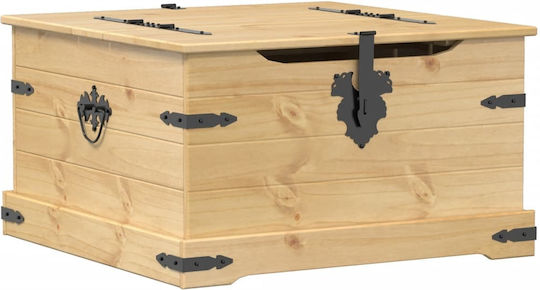 vidaXL Декоративна куфар Дърво Кафяв 78x78x45бр