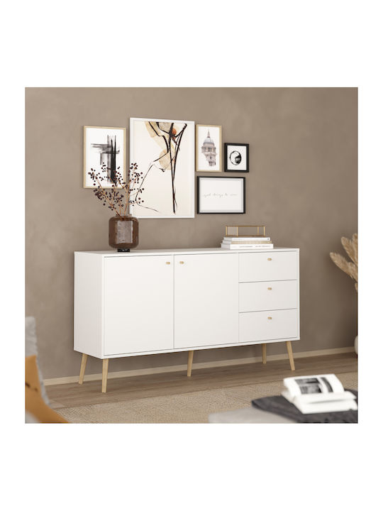 Sideboard Bodo Holz mit Schubladen Weiß 147x39x...