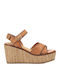 Women's Leather Platform Shoes Brown