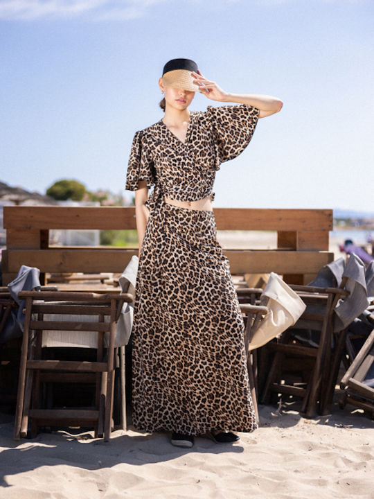 Desiree Maxi Φούστα Λεοπάρ Animal Print