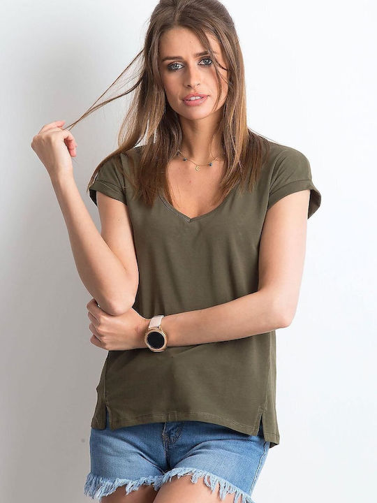 BFG Women's T-shirt with V Neckline Green