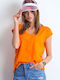 BFG Γυναικείο T-shirt με V Λαιμόκοψη Πορτοκαλί